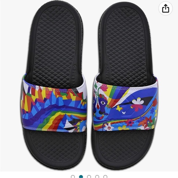 Converse All Star Rainbow Pride Slides - Picture 9 of 13
